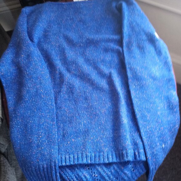 NWT NY Collection Blue Faux Wrap Front Sweater - Size XL - V Neck - Picture 10 of 10